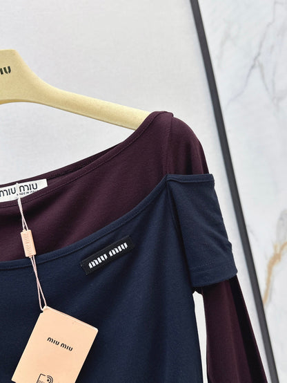 Miu 25fw off-shoulder shirt
