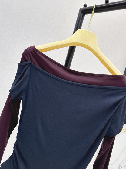 Miu 25fw off-shoulder shirt