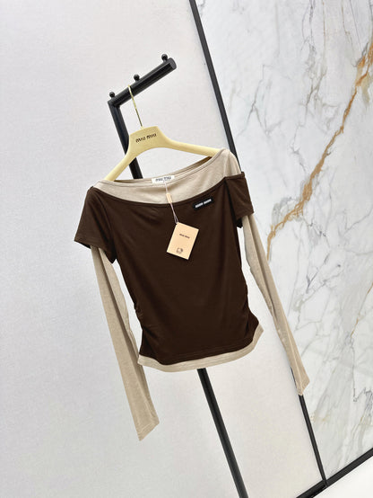 Miu 25fw off-shoulder shirt