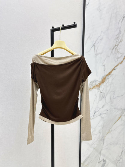 Miu 25fw off-shoulder shirt