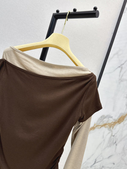 Miu 25fw off-shoulder shirt