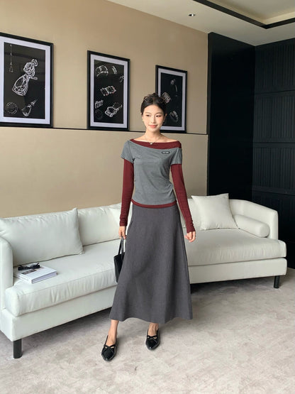 Miu 25fw off-shoulder shirt