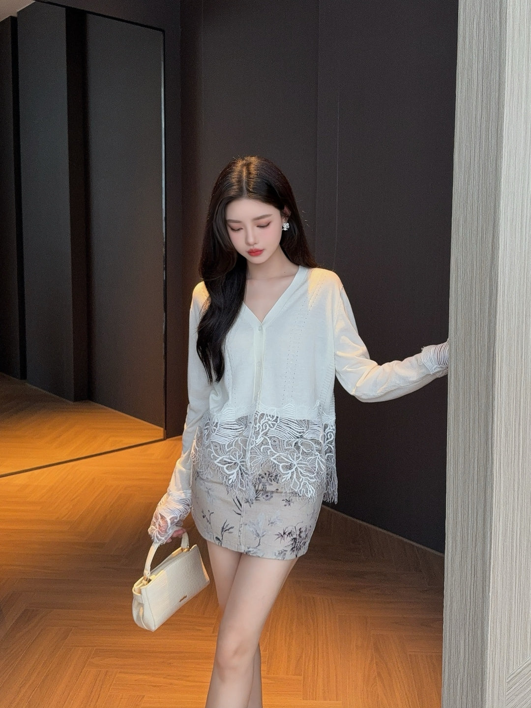 Es 25fw lace cardigan