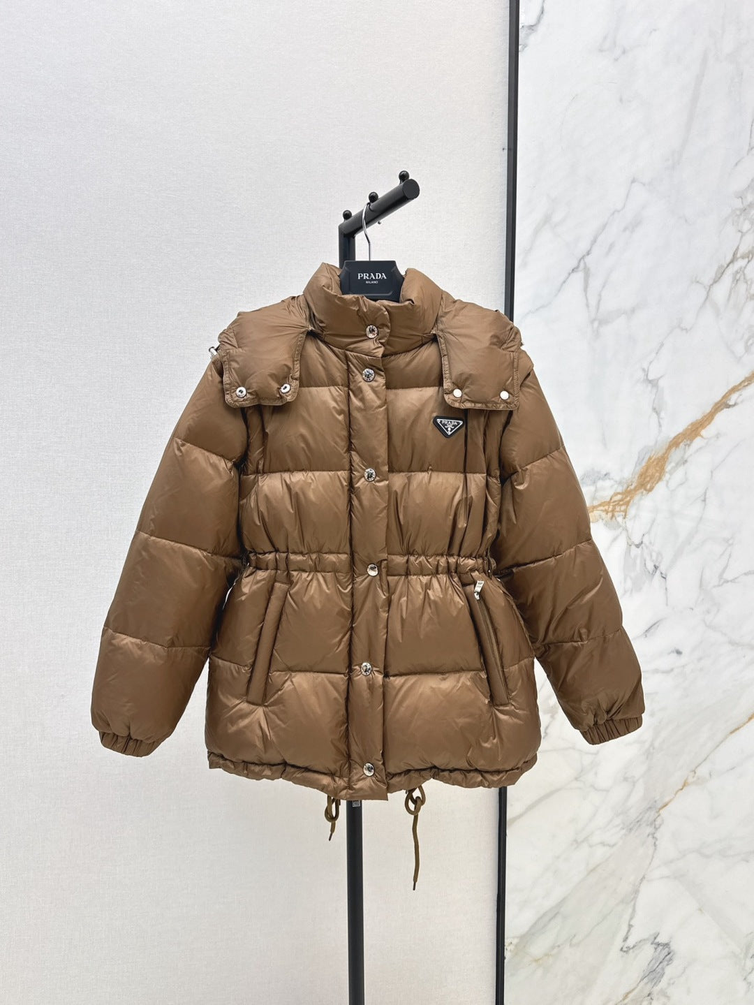 Pra 25fw removable sleeves down jacket
