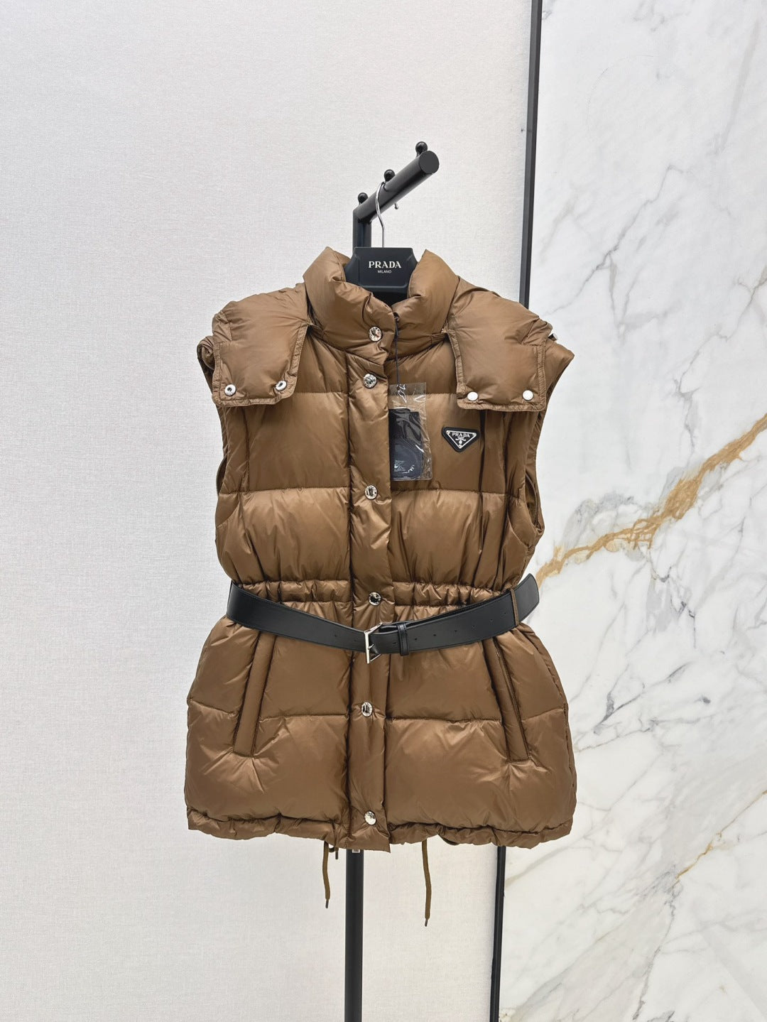 Pra 25fw removable sleeves down jacket