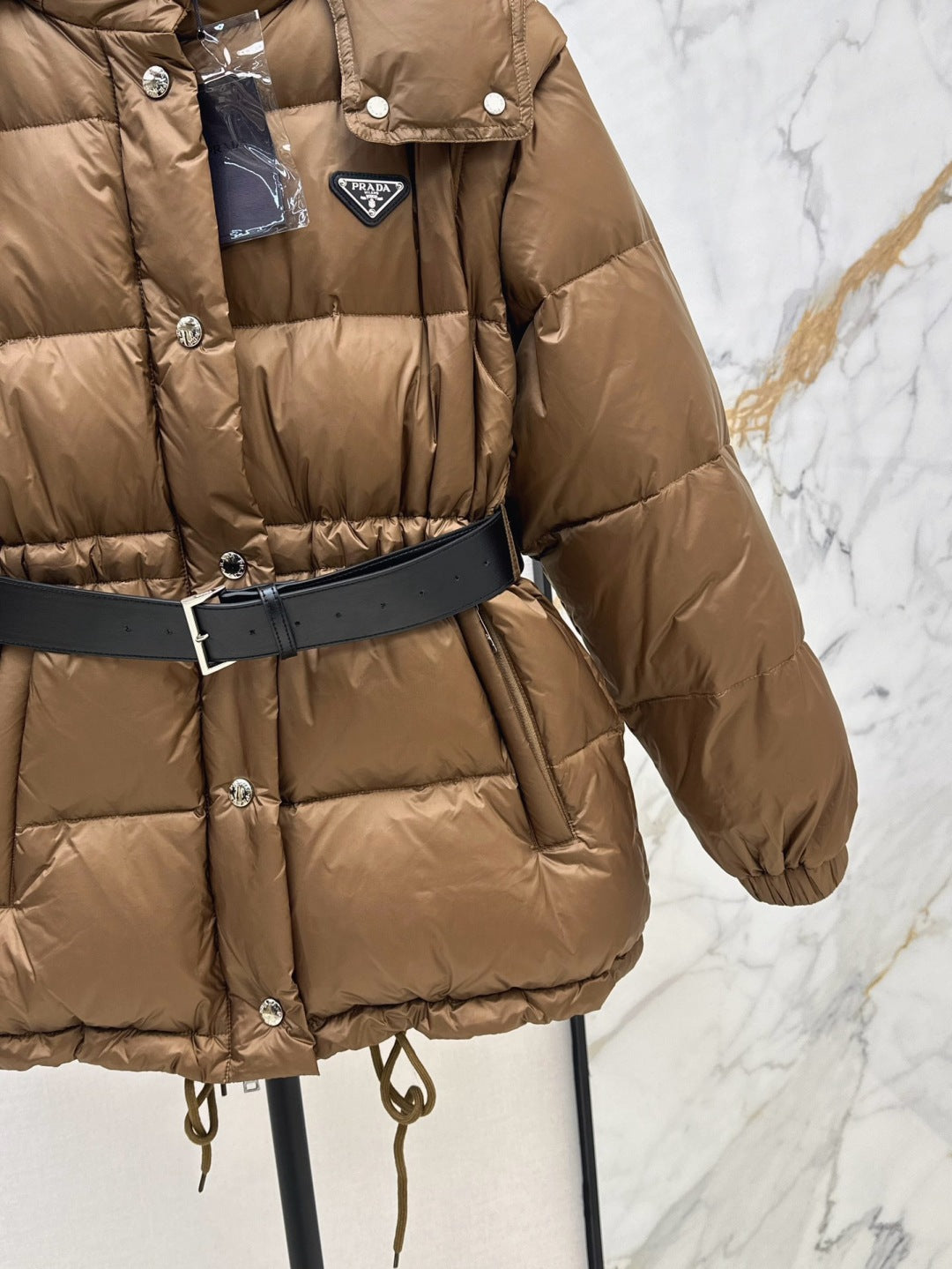 Pra 25fw removable sleeves down jacket