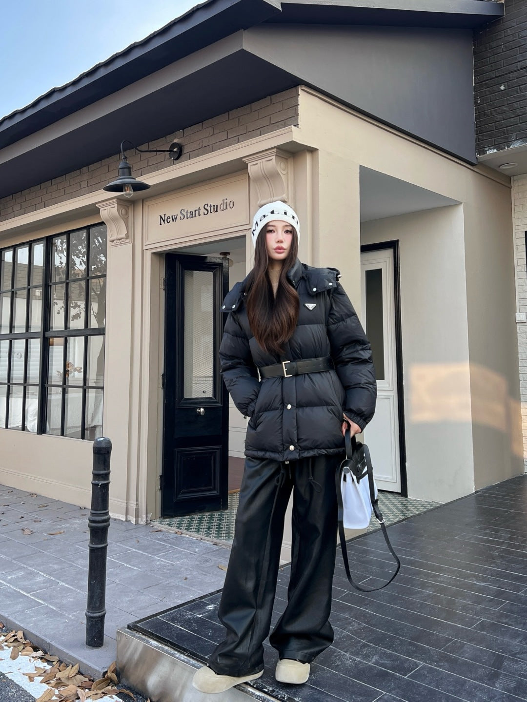 Pra 25fw removable sleeves down jacket