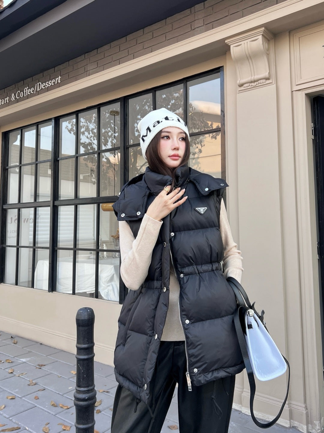 Pra 25fw removable sleeves down jacket
