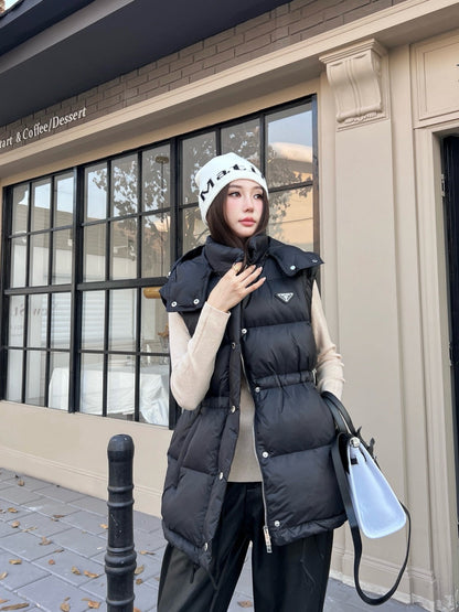 Pra 25fw removable sleeves down jacket