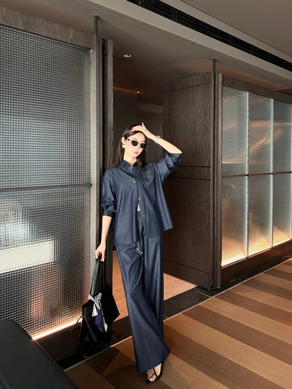 Loe 25fw denim shirt