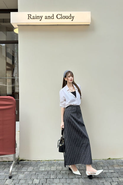 Fend 25fw jacquard skirt
