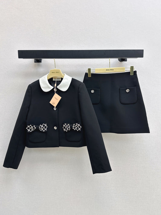 Miu 25fw rhinestone suit