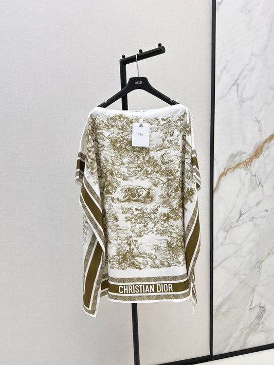 CD 25fw silk cape dress