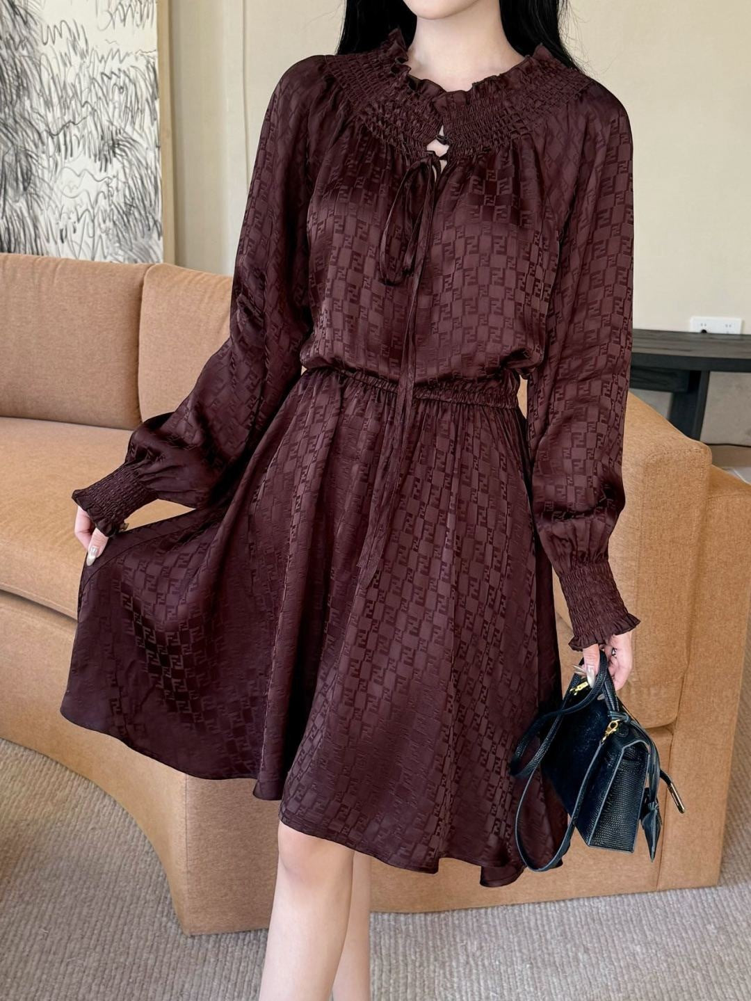 Fend 25fw jacquard dress