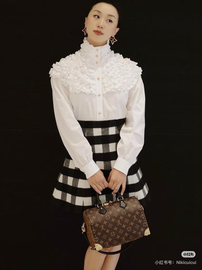 Louis 25fw ruffle shirt