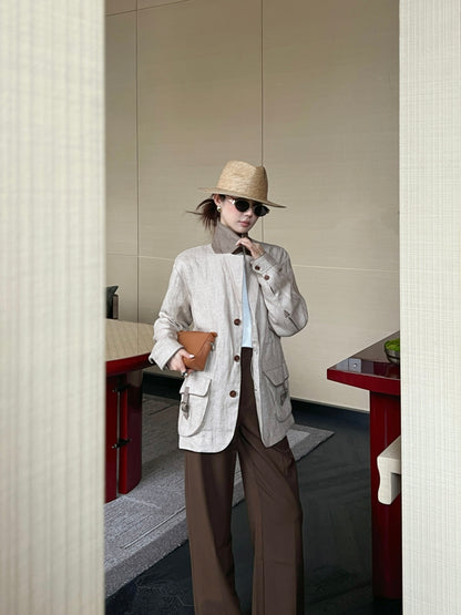 Loro 25fw linen jacket