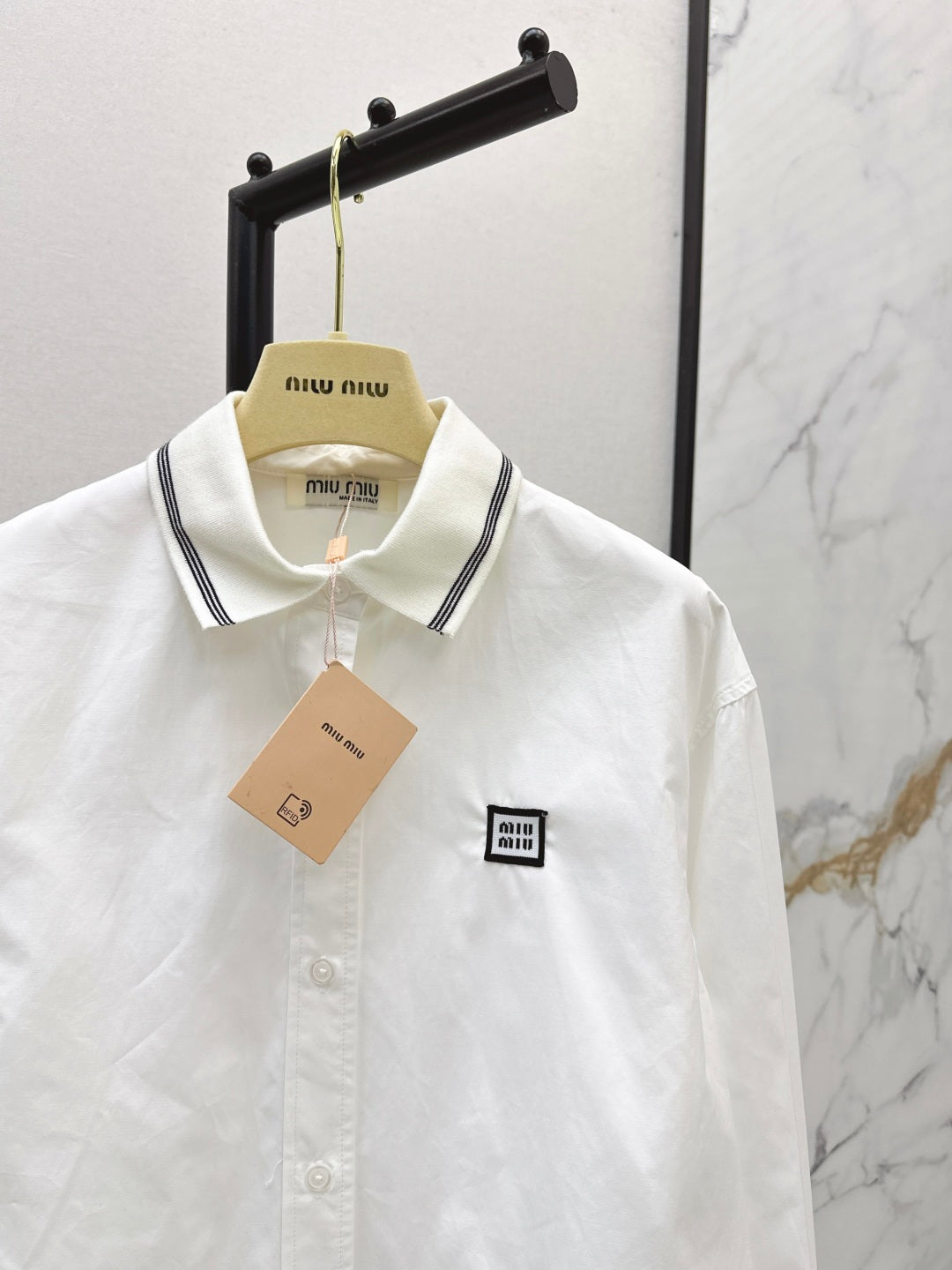 Miu 25fw embroidered shirt