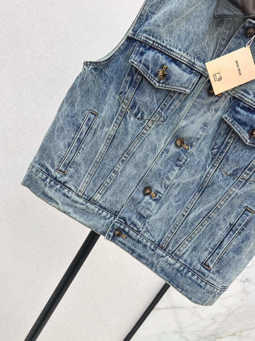 Miu 25fw denim vest