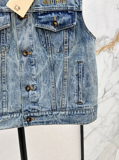 Miu 25fw denim vest