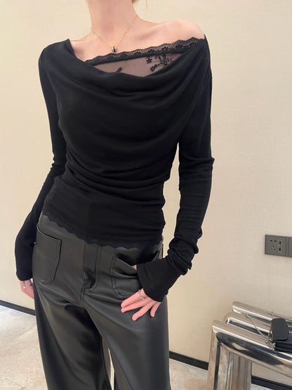 Miu 25fw off-shoulder shirt