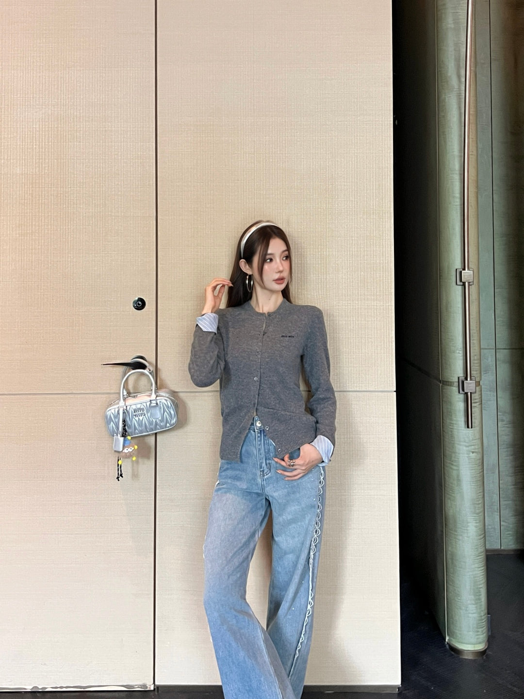 Miu 25fw knitted cardigan