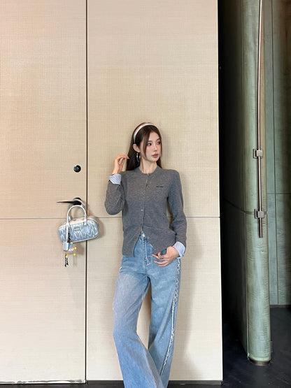 Miu 25fw knitted cardigan