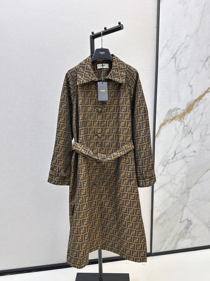 Fend 25fw jacquard trench coat