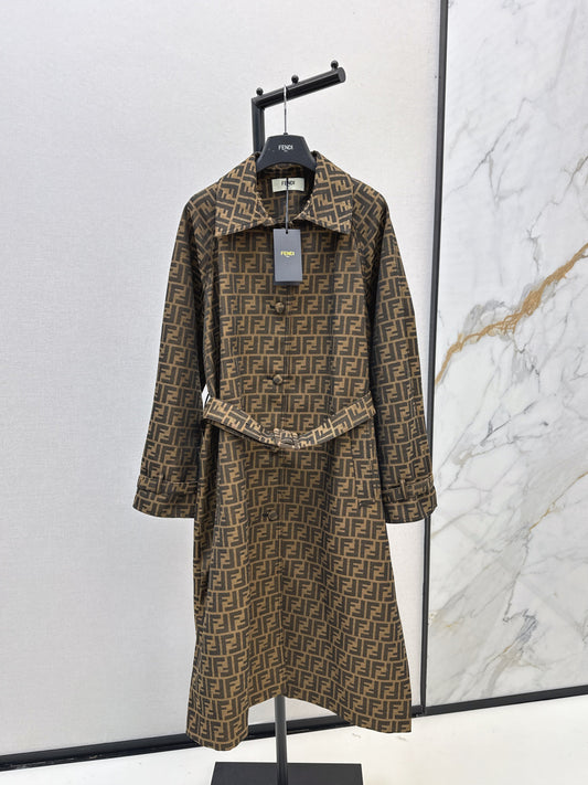 Fend 25fw jacquard trench coat