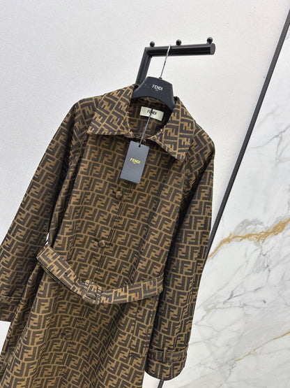 Fend 25fw jacquard trench coat