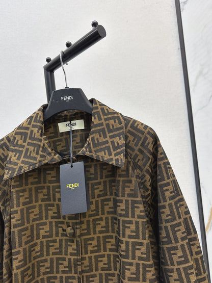 Fend 25fw jacquard trench coat