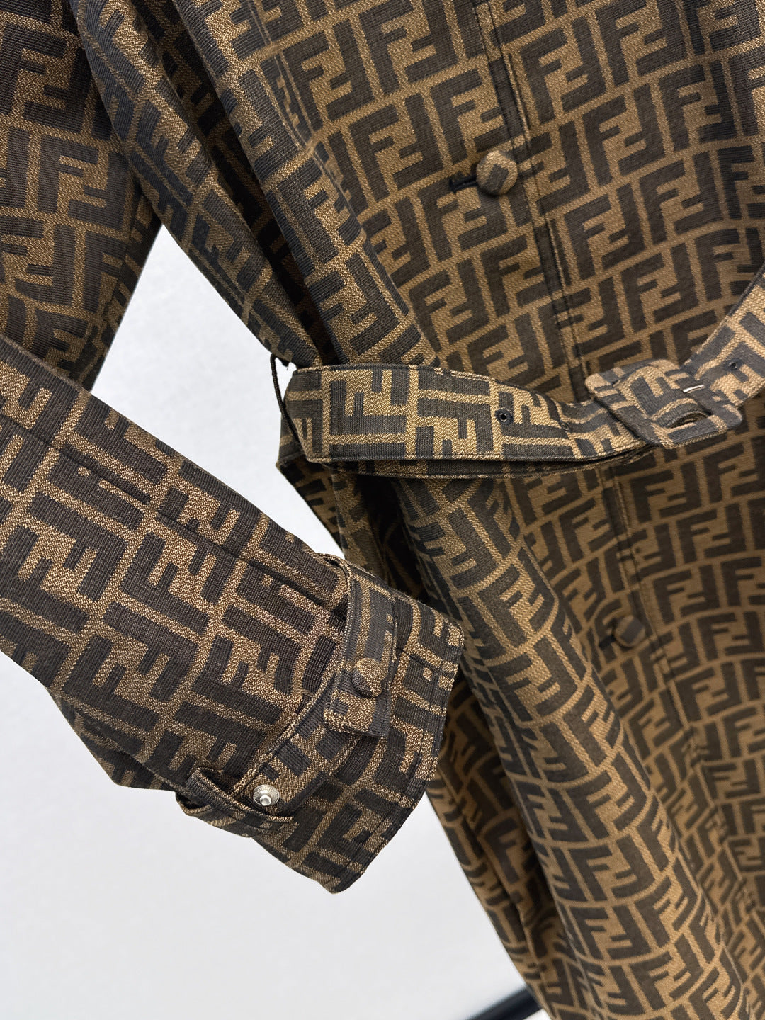 Fend 25fw jacquard trench coat