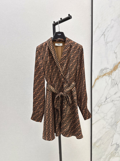 Fend 25fw printed shirt dress