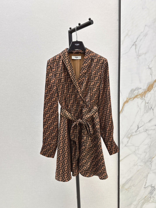 Fend 25fw printed shirt dress