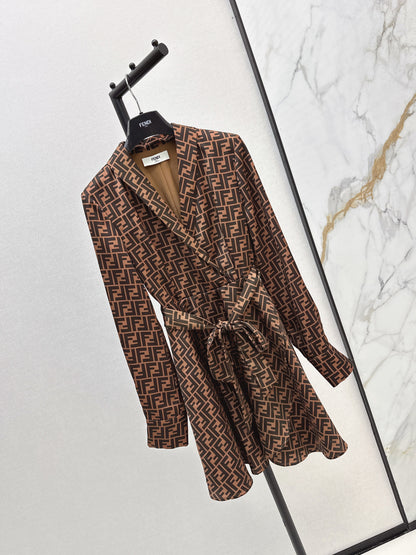 Fend 25fw printed shirt dress