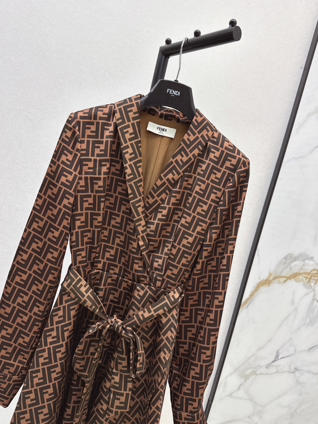 Fend 25fw printed shirt dress