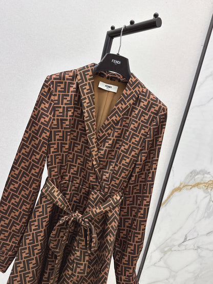 Fend 25fw printed shirt dress