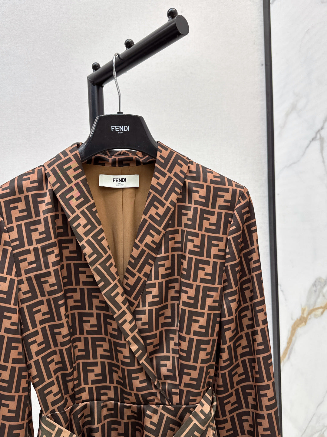 Fend 25fw printed shirt dress