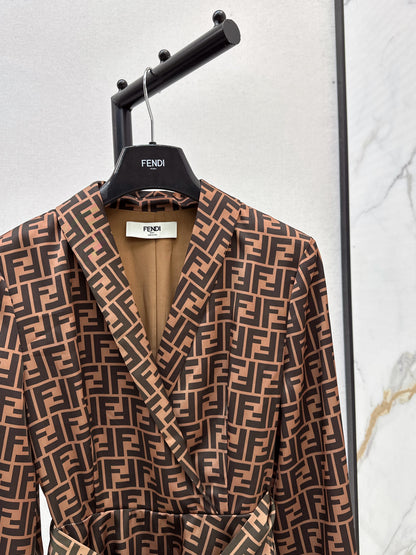 Fend 25fw printed shirt dress