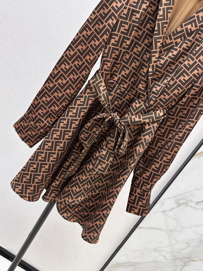 Fend 25fw printed shirt dress