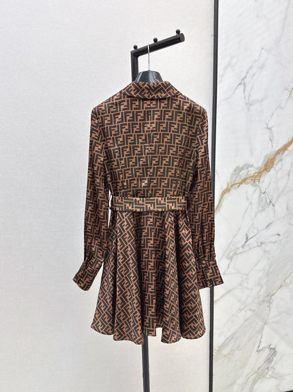 Fend 25fw printed shirt dress