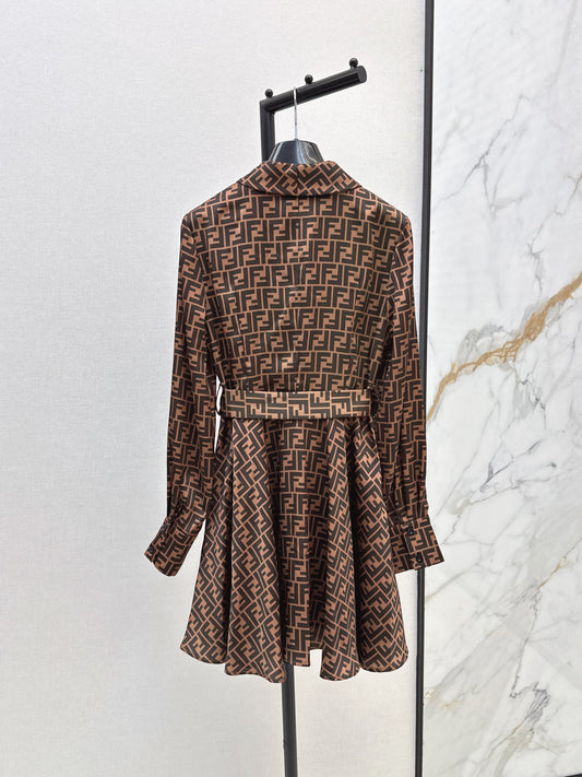 Fend 25fw printed shirt dress