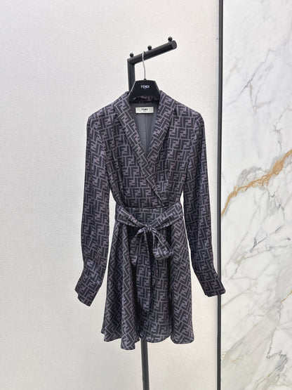 Fend 25fw printed shirt dress