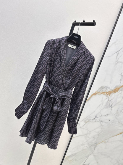 Fend 25fw printed shirt dress