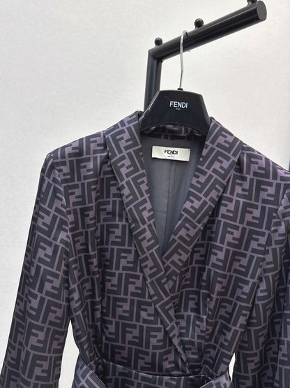 Fend 25fw printed shirt dress
