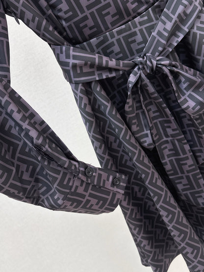 Fend 25fw printed shirt dress