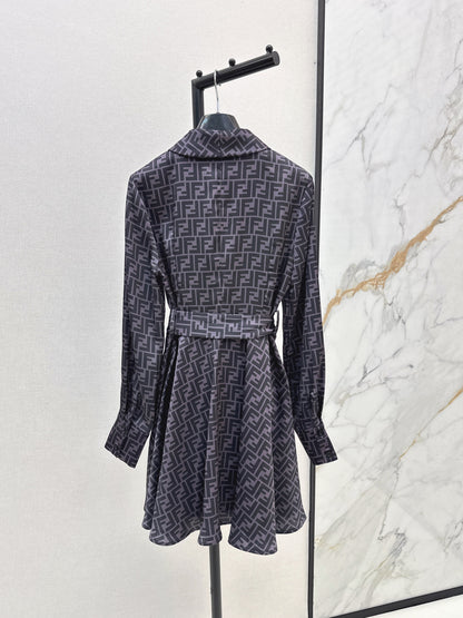 Fend 25fw printed shirt dress