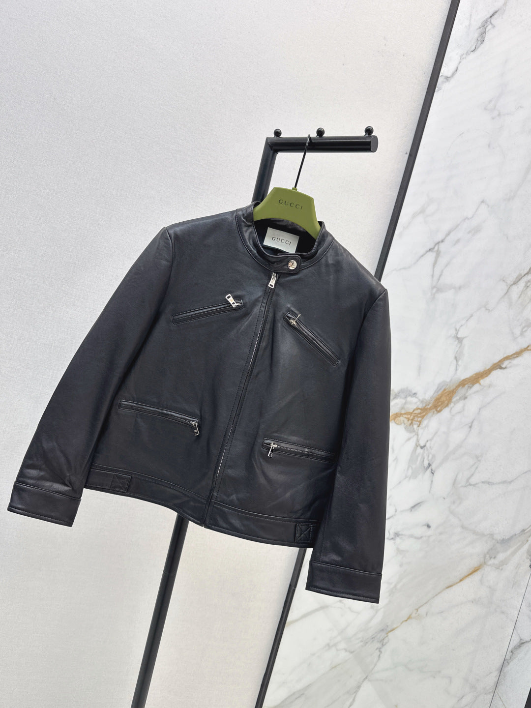 Guc 25fw leather jacket