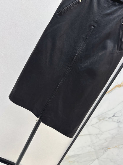 Guc 25fw leather skirt