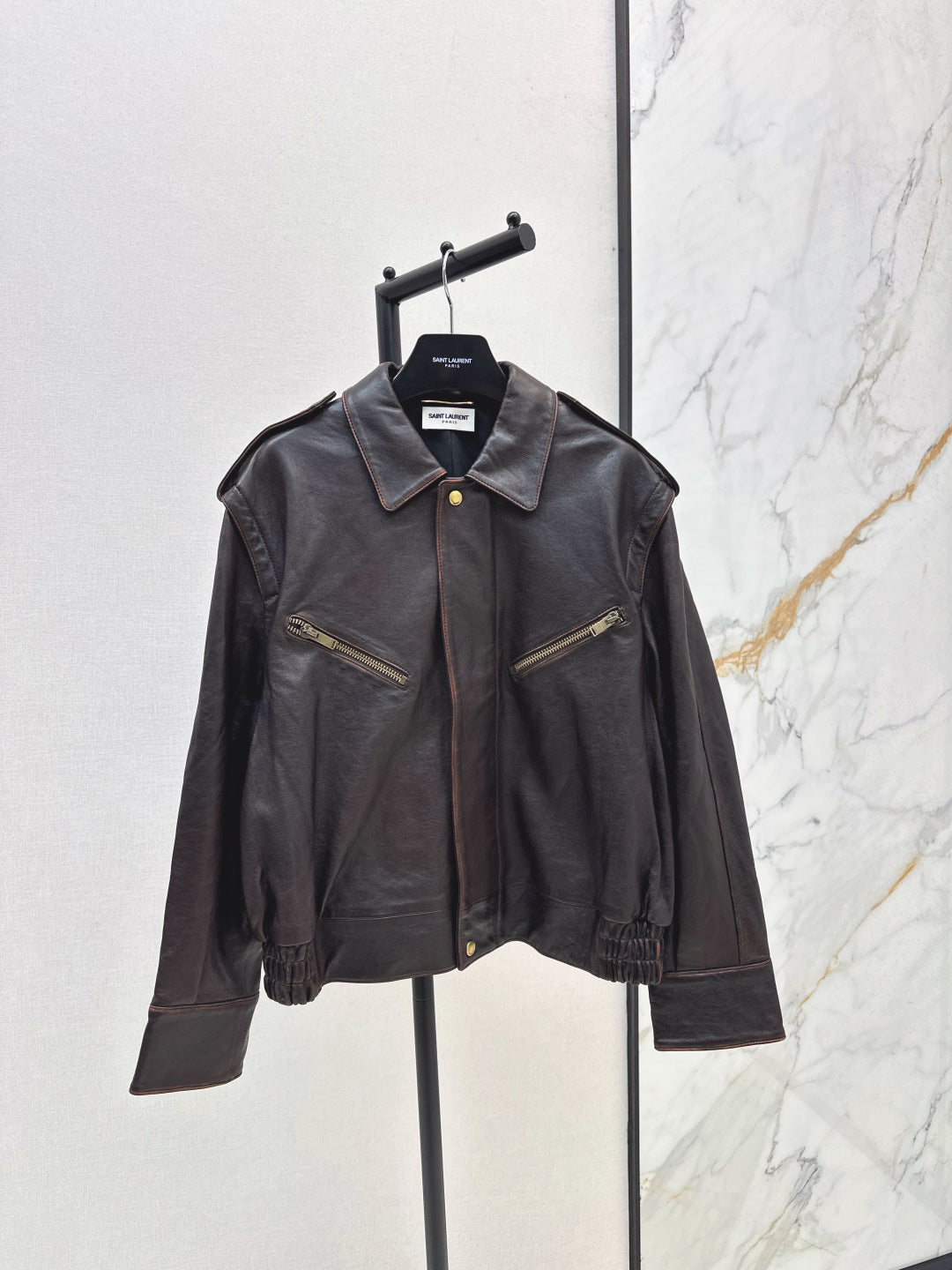 Saint lau 25fw leather jacket