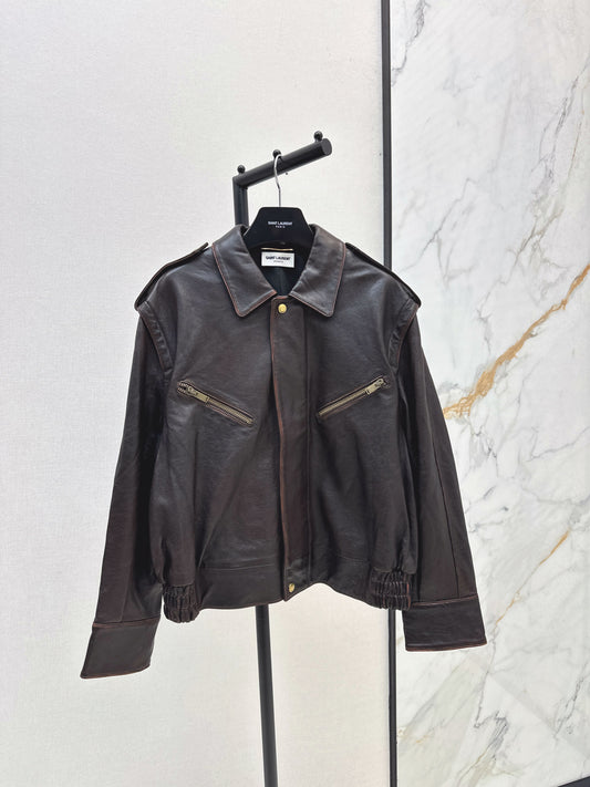 Saint lau 25fw leather jacket
